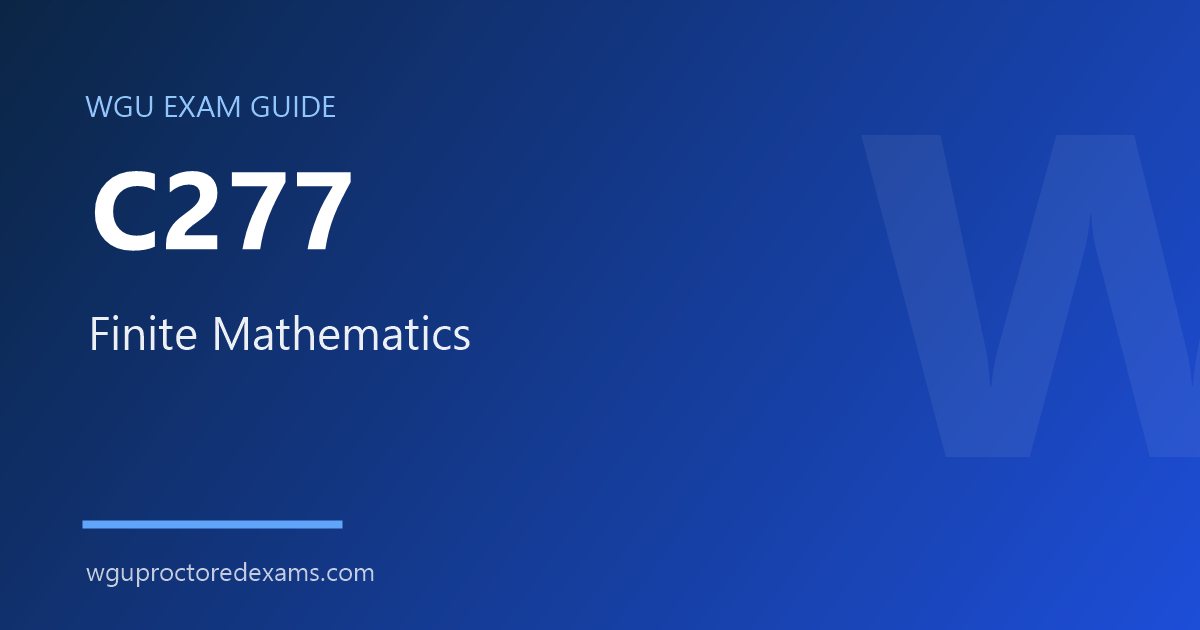 WGU C277 Finite Mathematics exam guide cover