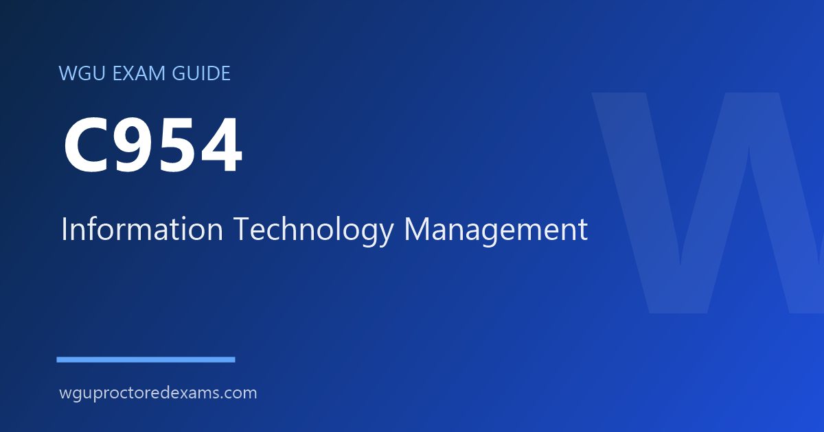WGU C954 Information Technology Management exam guide cover