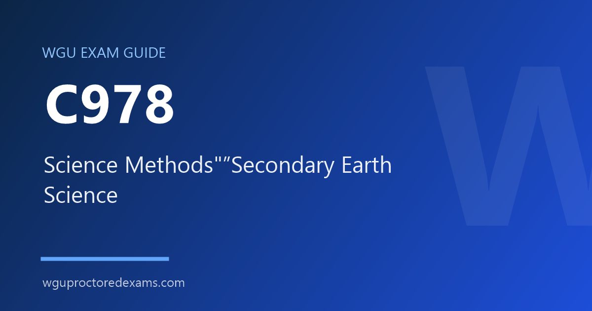 WGU C978 Science Methods"”Secondary Earth Science exam guide cover