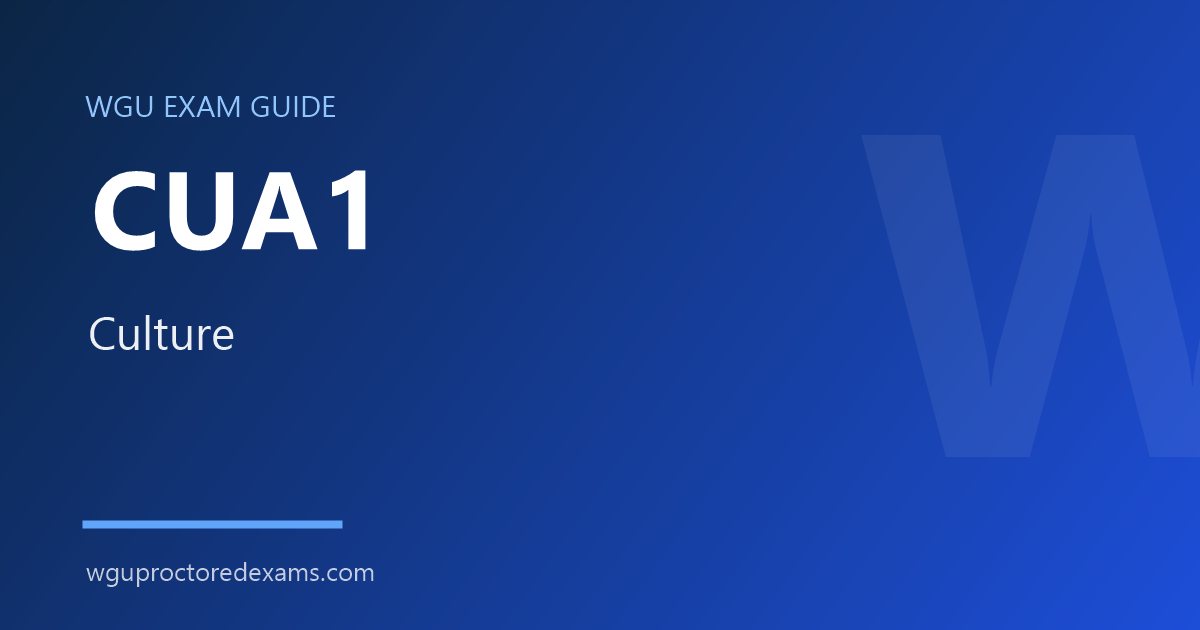 WGU CUA1 Culture exam guide cover