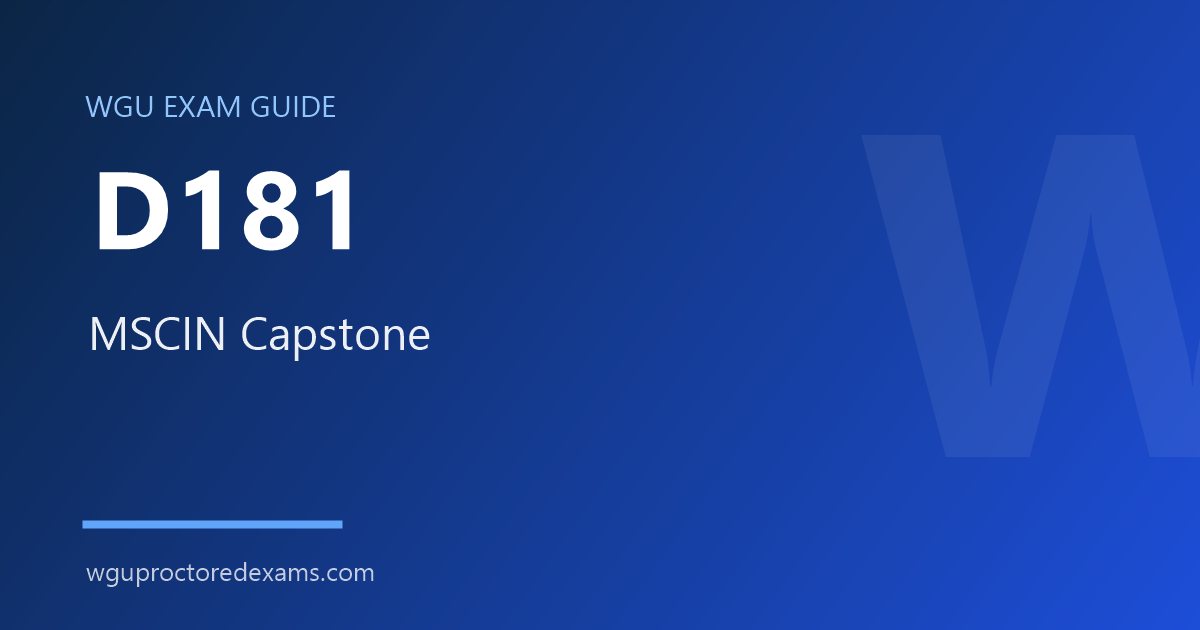 WGU D181 MSCIN Capstone exam guide cover