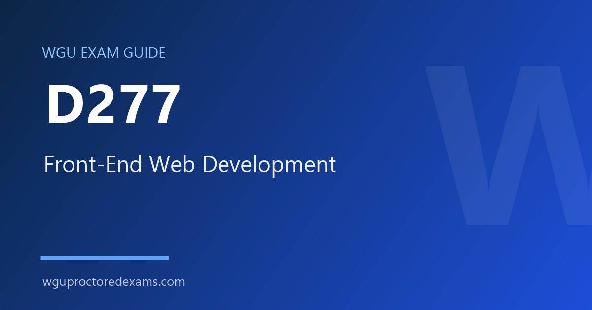 WGU D277 Front-End Web Development exam guide cover