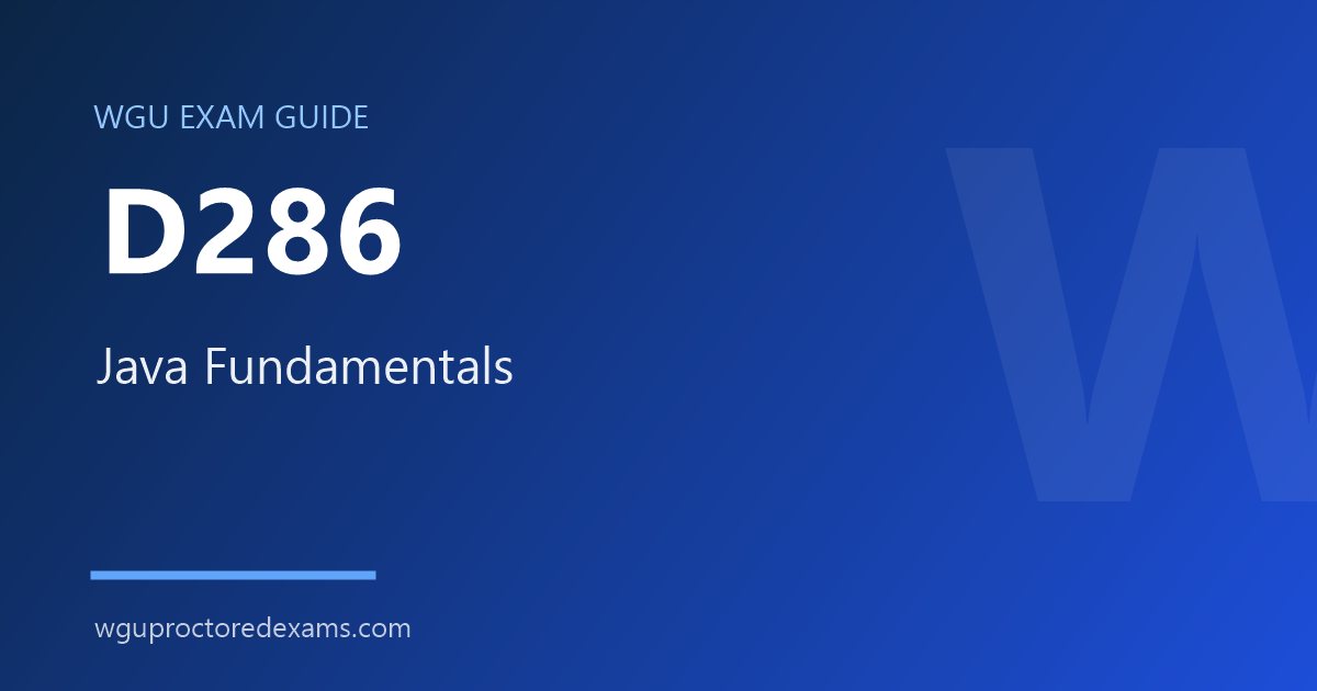 WGU D286 Java Fundamentals exam guide cover