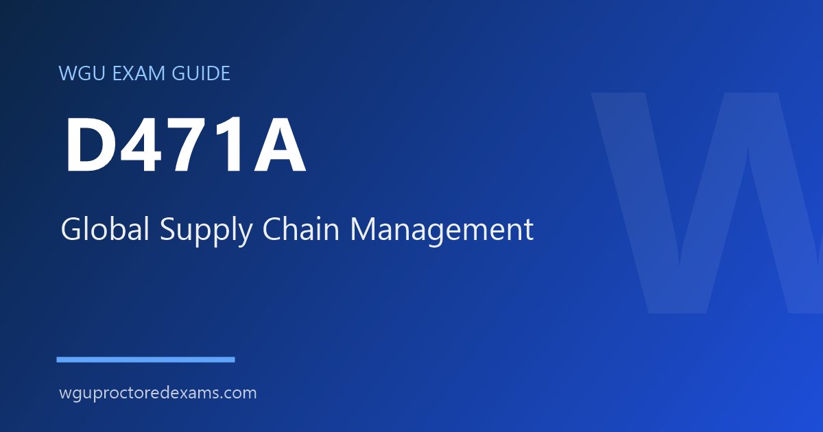 WGU D471A Global Supply Chain Management exam guide cover