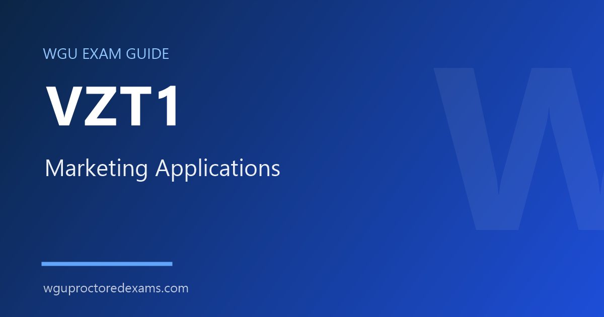 WGU VZT1 Marketing Applications exam guide cover